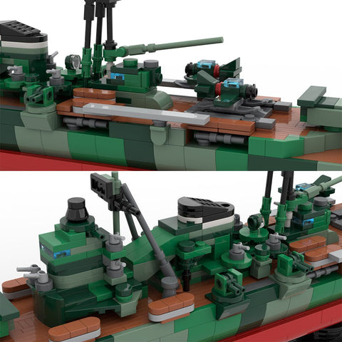 1/300 Scale Military MOC WWII Japanese Mikuma Heavy Cruiser Building Blocks - LesDiy - Building Blocks