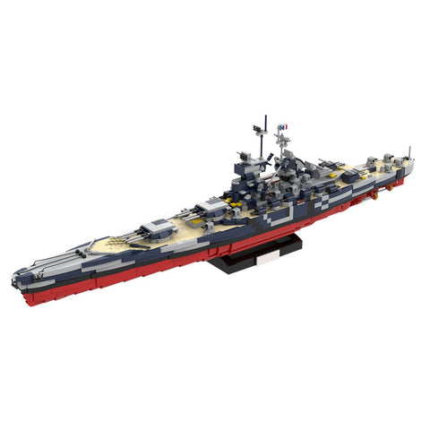 1/300 Scale WWII French Battleship Jean Bart Building Blocks Set  - LesDiy - 