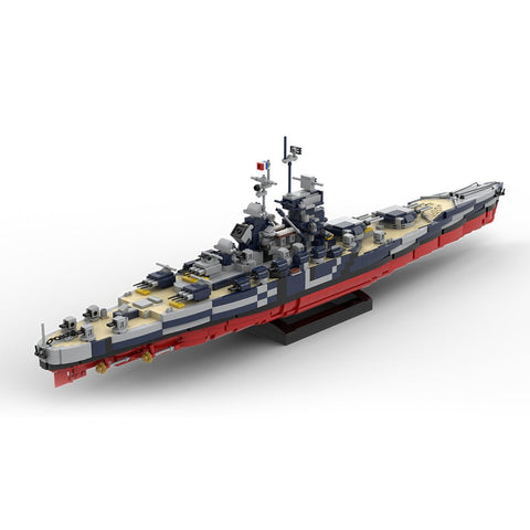 1/300 Scale WWII French Battleship Jean Bart Building Blocks Set  - LesDiy - 