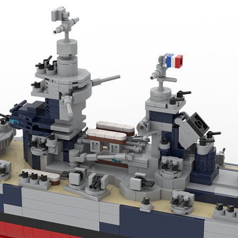 1/300 Scale WWII French Battleship Richelieu Building Blocks Set - LesDiy