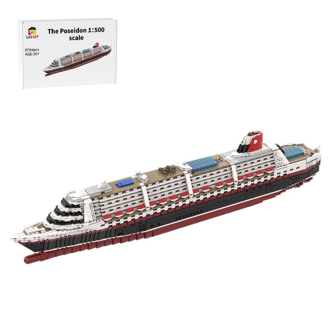 1/500 Scale The Poseidon Modern Cruise Ship Building Blocks - LesDiy - building blocks