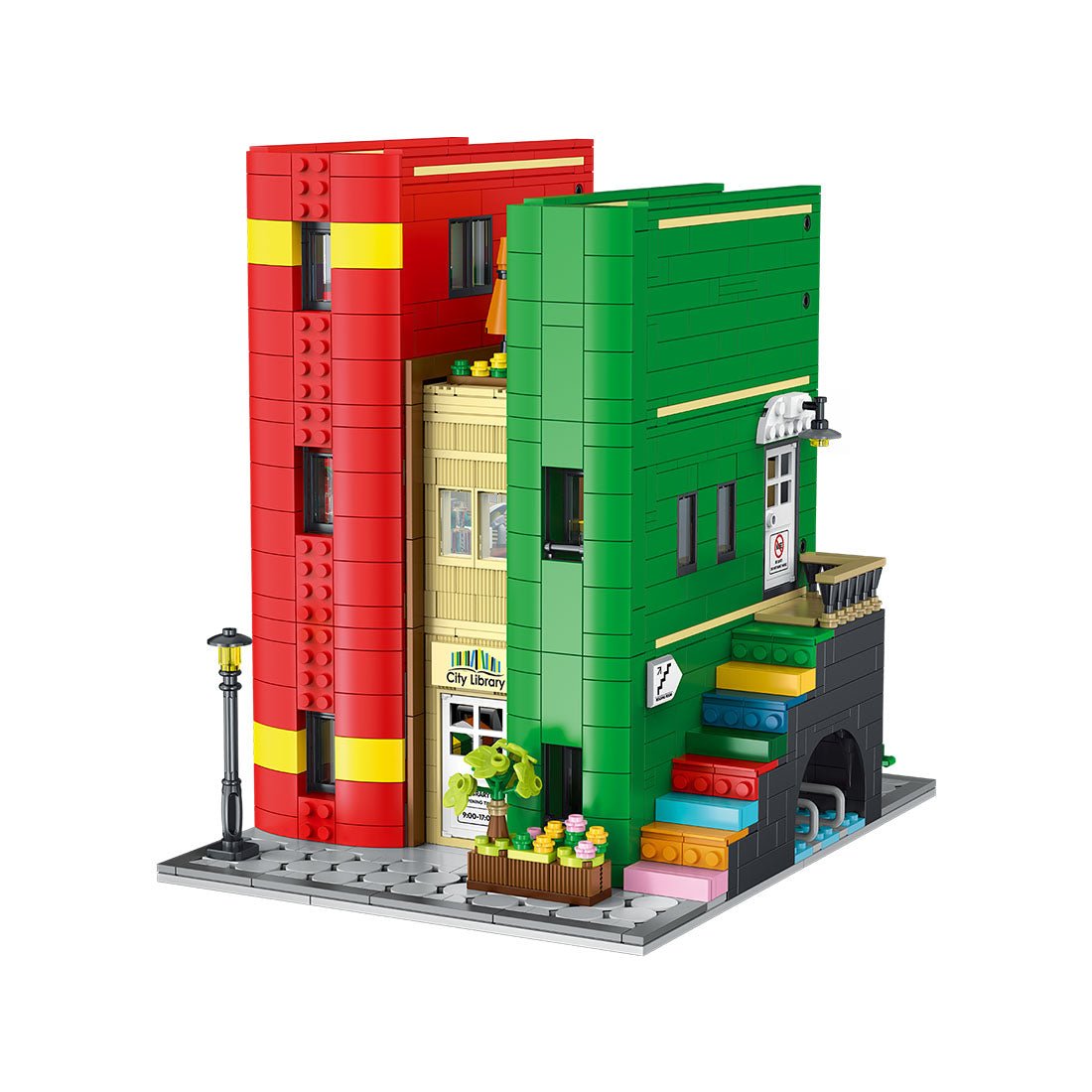 Mocsage City Library Modular Street Scene Building Blocks - LesDiy - building blocks