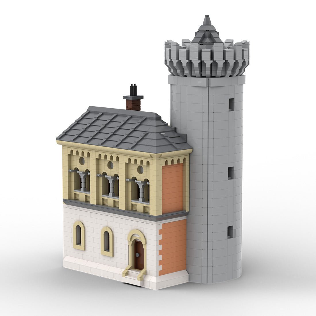 Gatehouse Left Module 1 of Neuschwanstein Castle Building Blocks Set - LesDiy