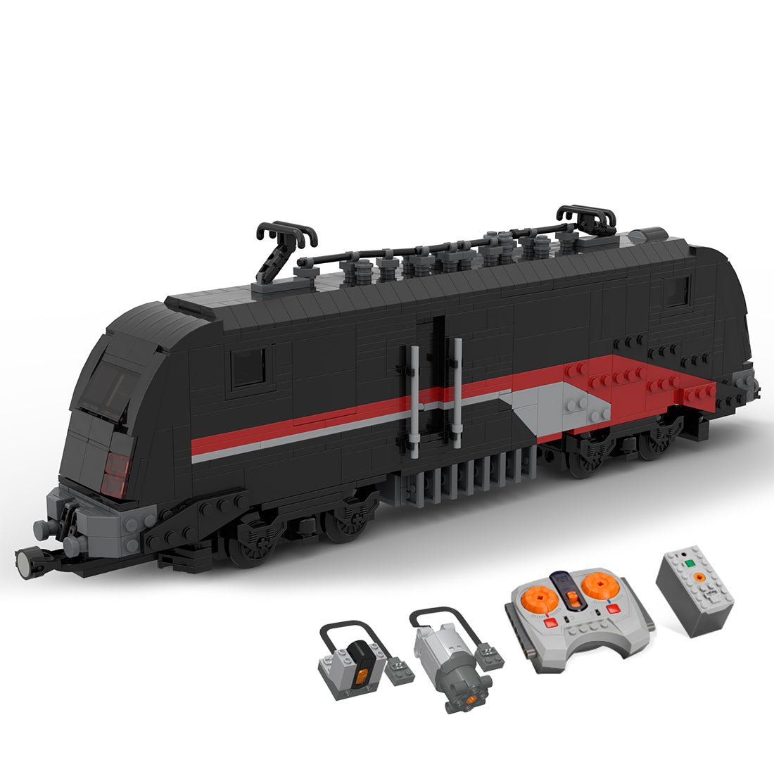 High - speed Locomotive DIY Toy Tech Assembly Building Blocks Set Black - LesDiy