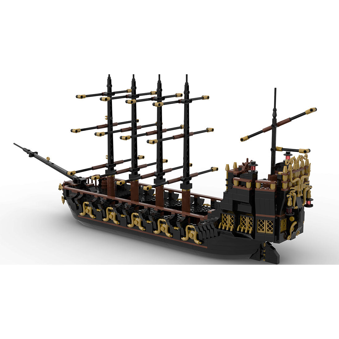 Medieval Golden Pirate Ship Assembly Toy Building Blocks Set | LesDiy