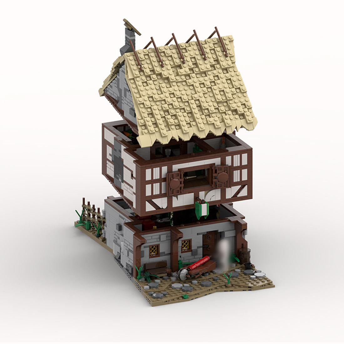 Medieval Taylorsgreen Village Townhouse Building Blocks | LesDiy