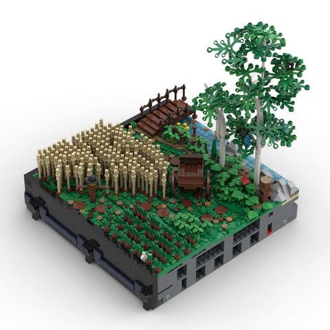 MOC-131114 A4 - Landscape with fields and trees | lesdiy.com