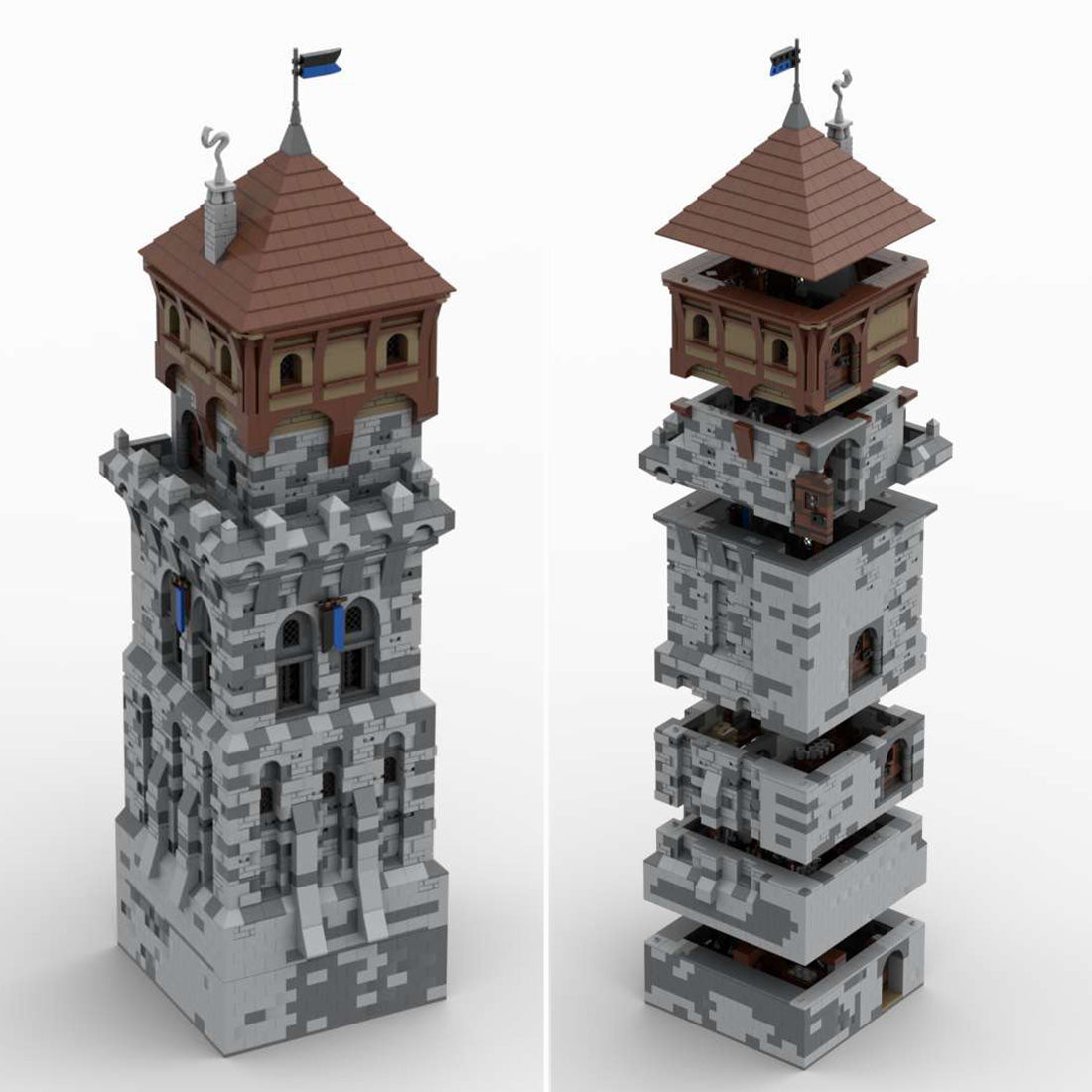 MOC-131250 H15 Big Front Tower | lesdiy.com