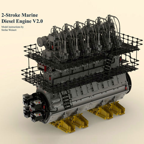 MOC-141278 1/17 Scale 2-Stroke Marine Diesel Engine | lesdiy.com