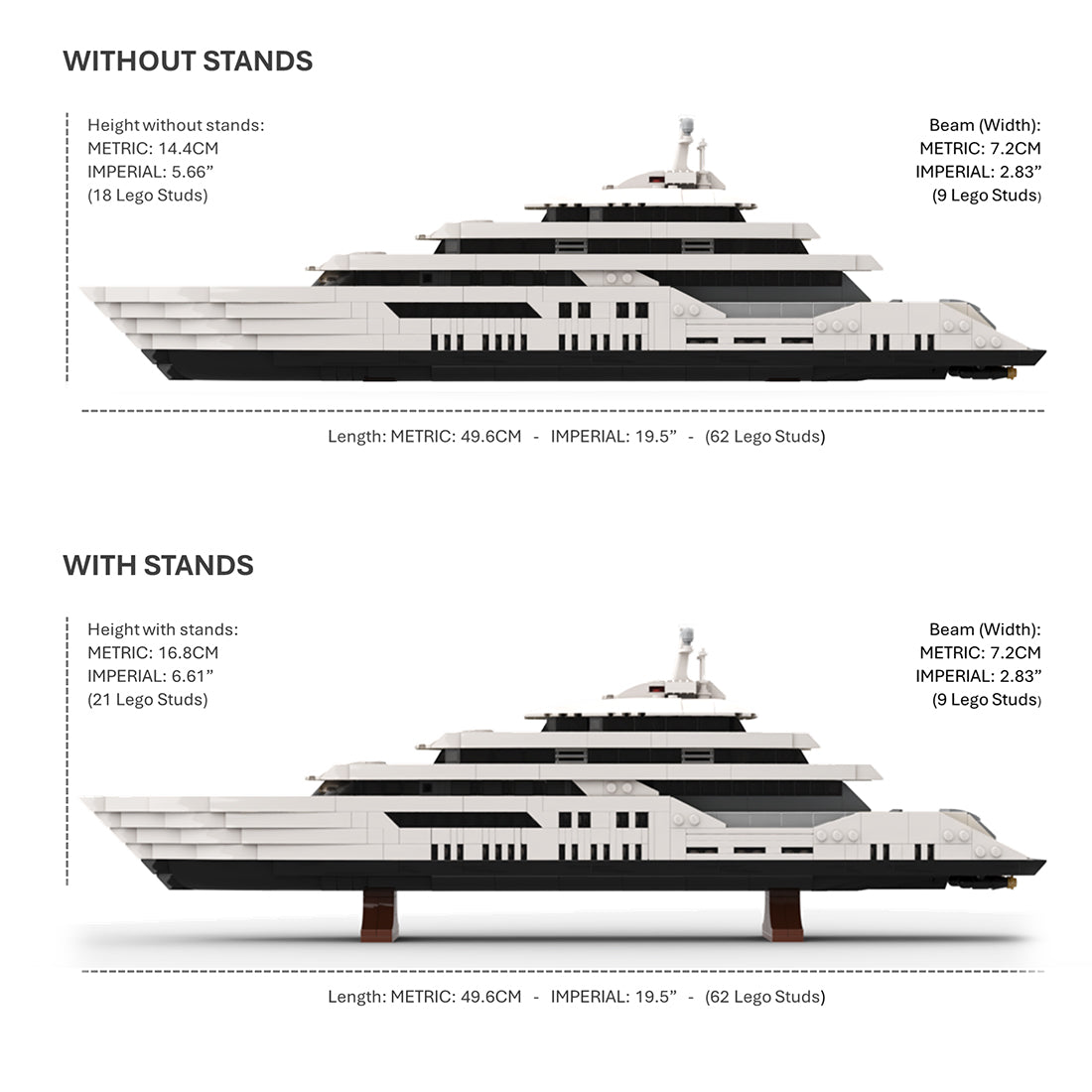 MOC-185660 WHITE Luxury Yacht (Mini-Scale) | lesdiy.com