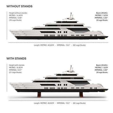 MOC-185660 WHITE Luxury Yacht (Mini-Scale) | lesdiy.com