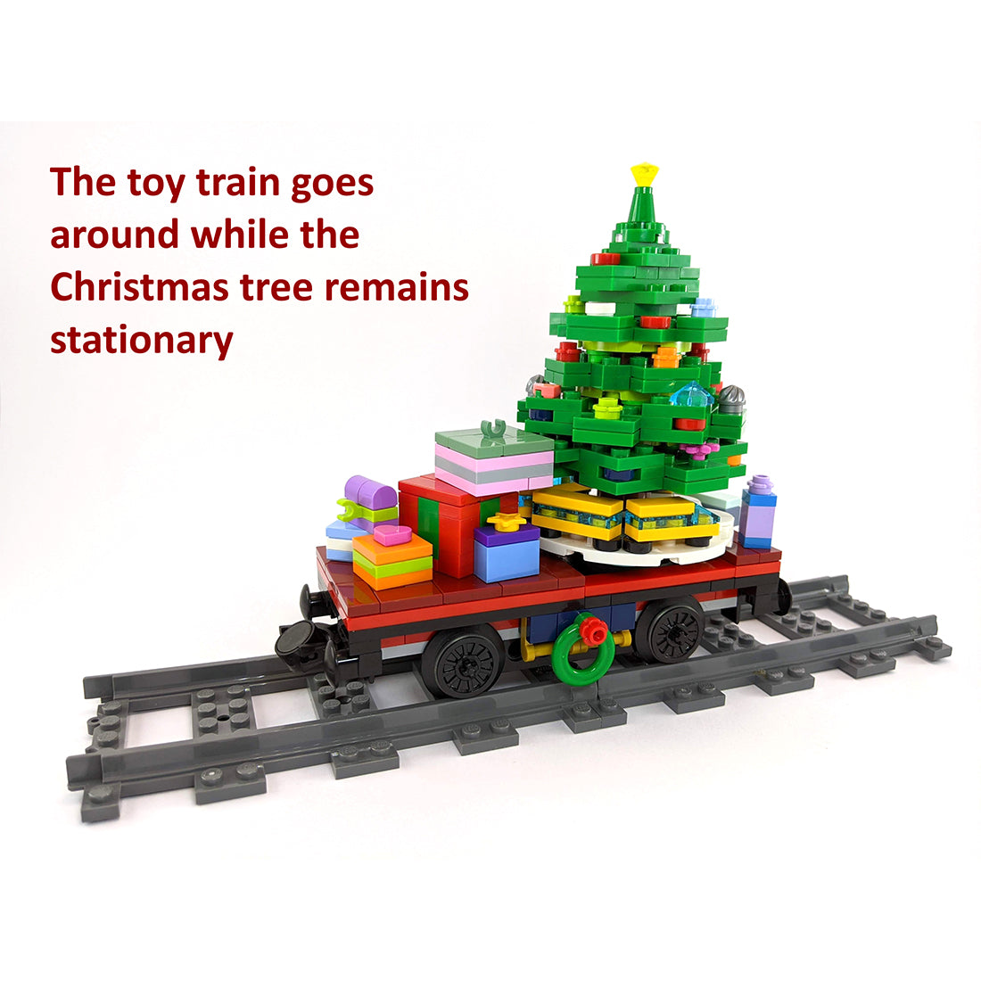 MOC-49581 Motorized and Improved Christmas Train | lesdiy.com