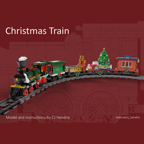 MOC-49581 Motorized and Improved Christmas Train | lesdiy.com