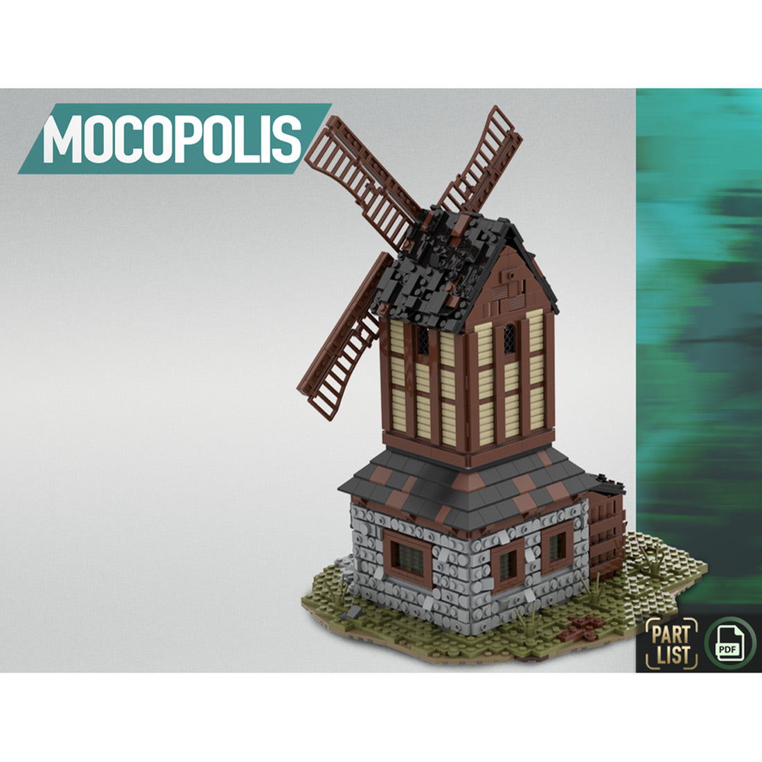 MOC-76464 MOC Medieval Mill | lesdiy.com