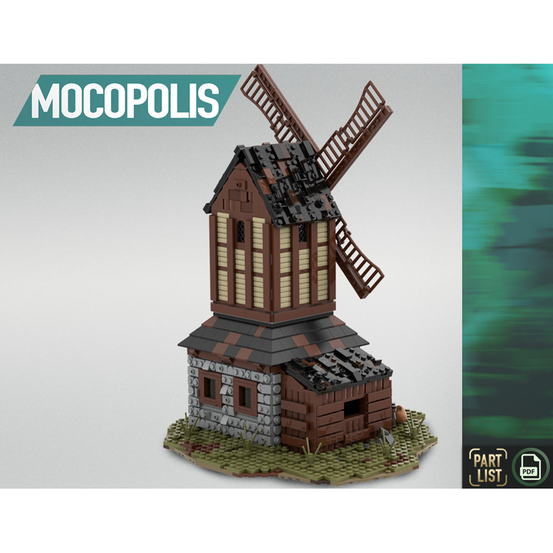 MOC-76464 MOC Medieval Mill | lesdiy.com