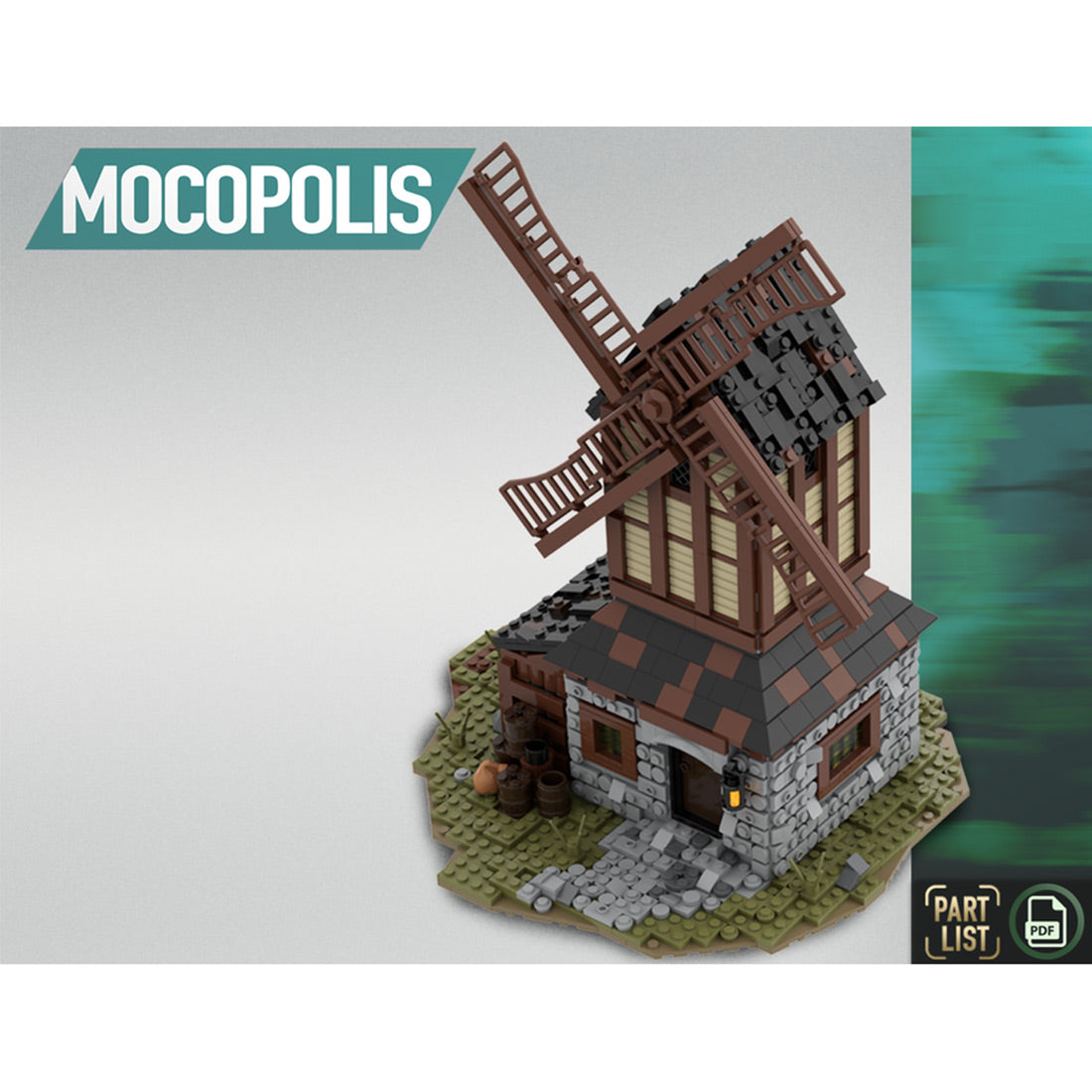 MOC-76464 MOC Medieval Mill | lesdiy.com