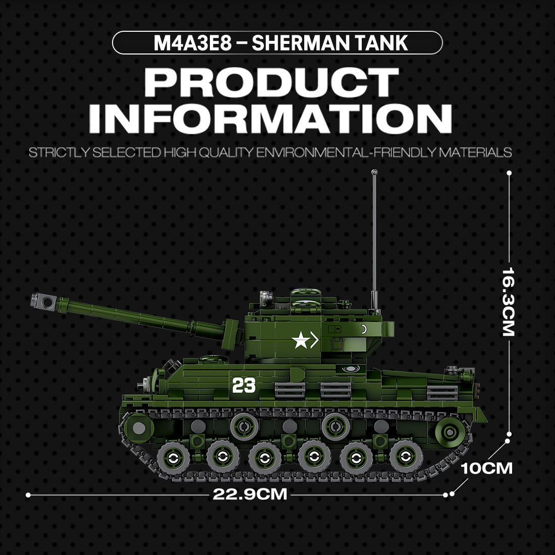 Mocsage 1/30 M4A3E8 Tank | lesdiy.com