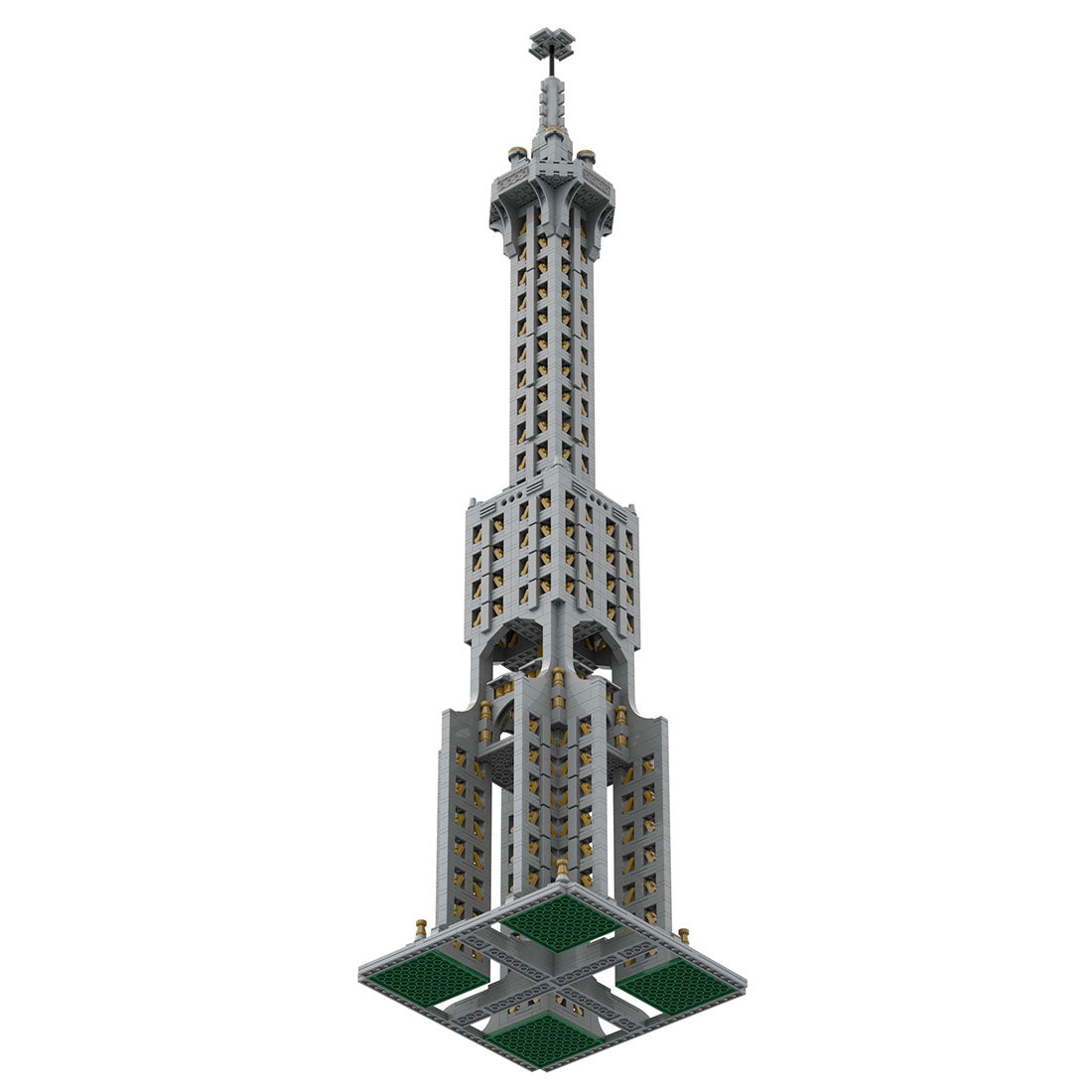 Square Base Pointed Top Tower Street Scene Blocks Set | lesiy.com