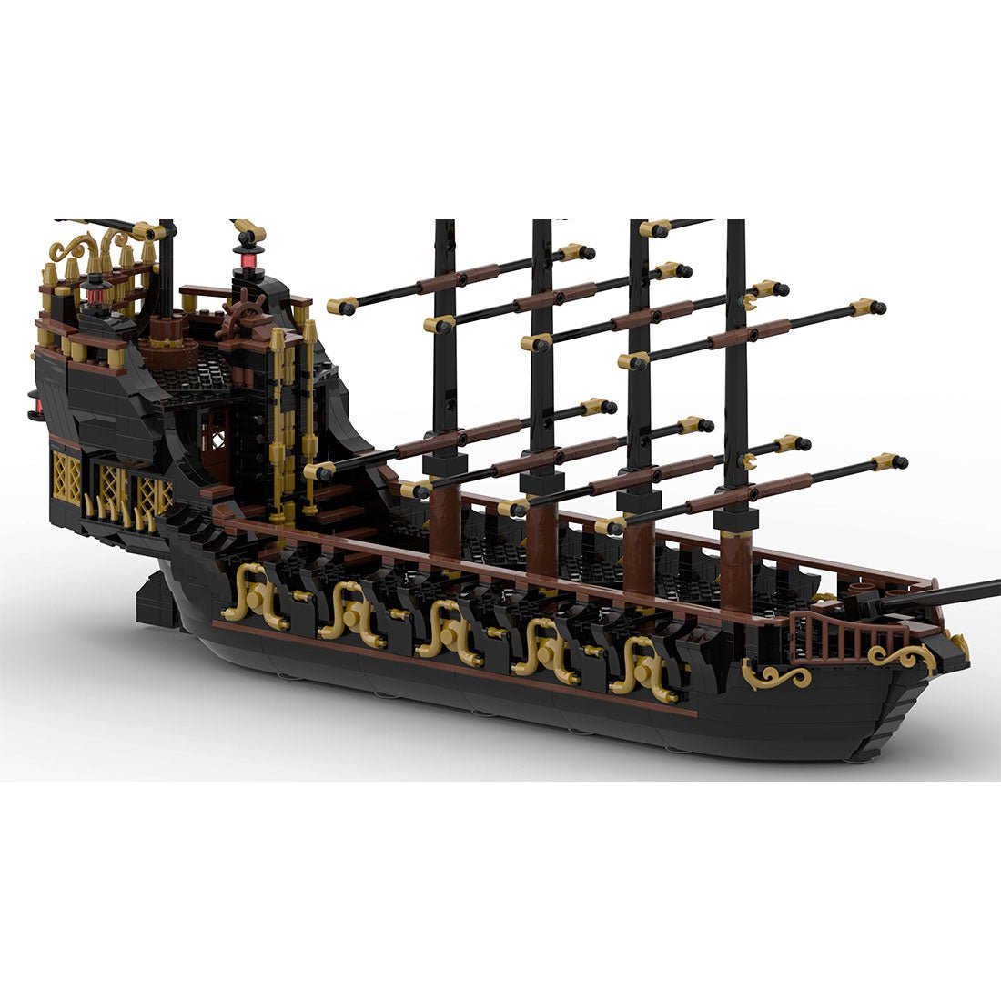 Medieval Golden Pirate Ship Assembly Toy Building Blocks Set - LesDiy