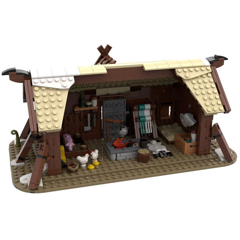 MOC - 102557 Viking Longhouse Medieval Building Blocks - LesDiy