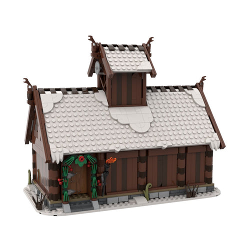 MOC - 104429 Winter Viking God House Building Blocks - LesDiy