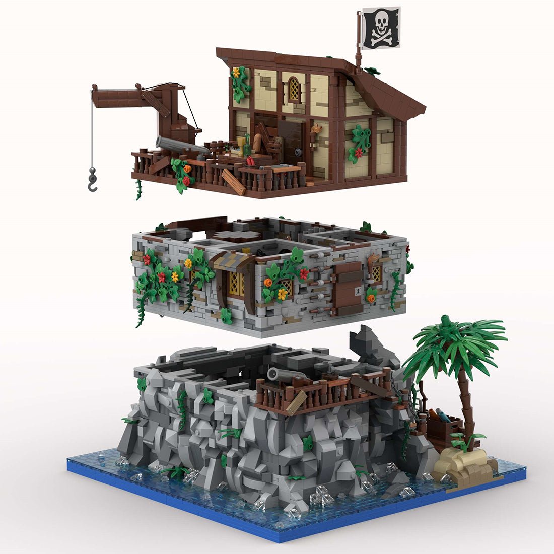 MOC - 105796 Medieval Pirate Skull Island - LesDiy