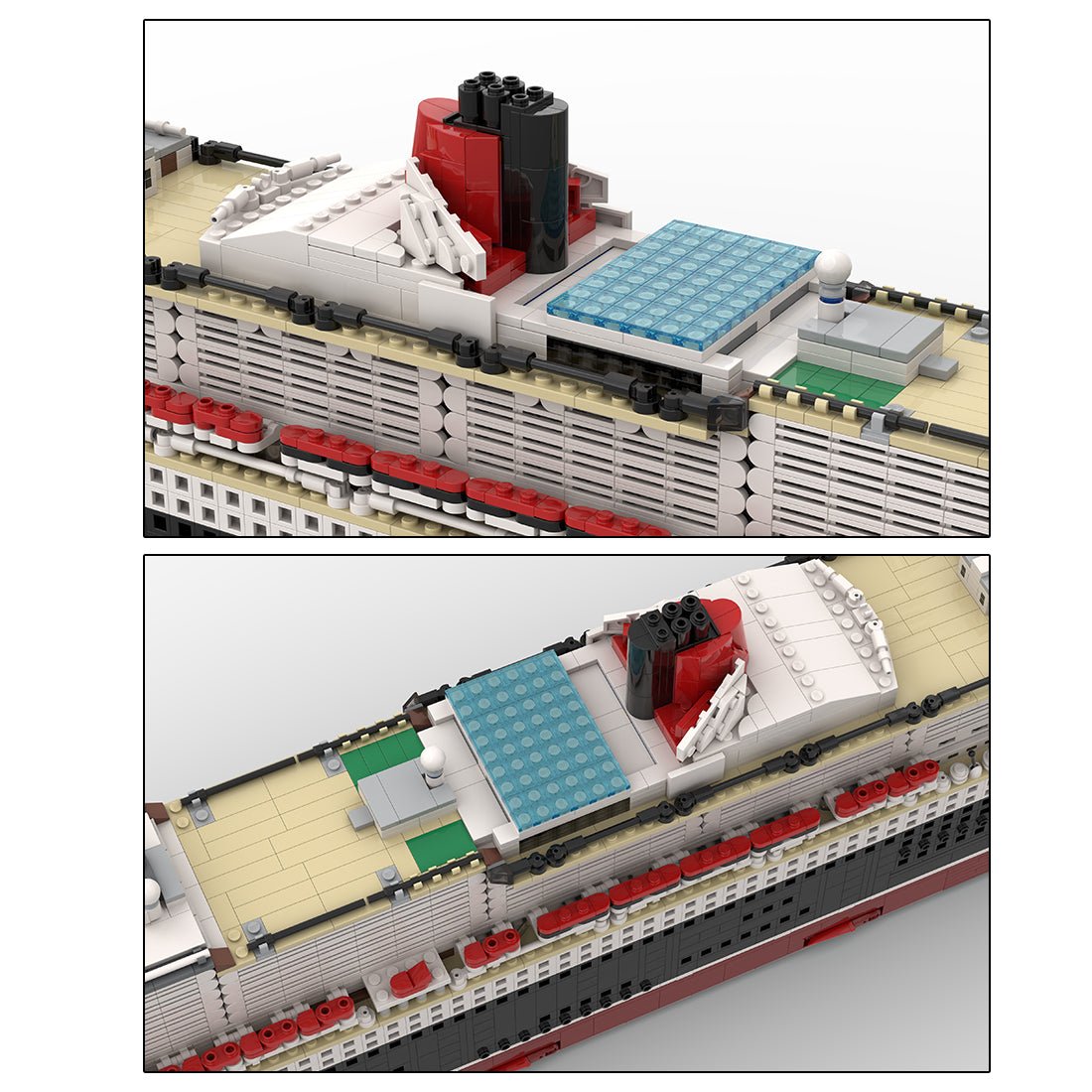 MOC - 110500 Queen Mary 2 Cruise Ship Building Blocks - LesDiy