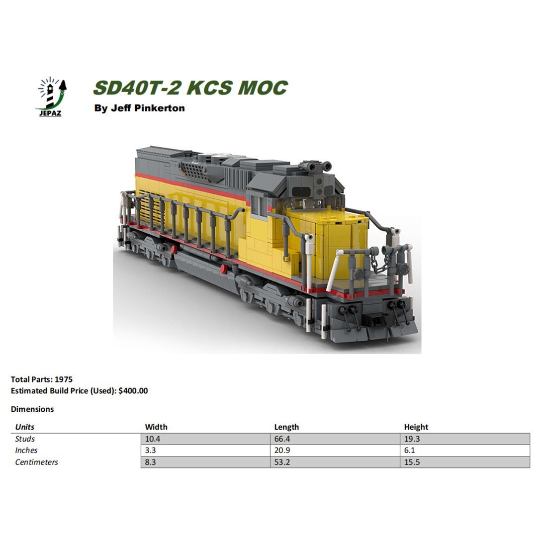 MOC - 112386 Pacific SD40T - 2 Train - LesDiy