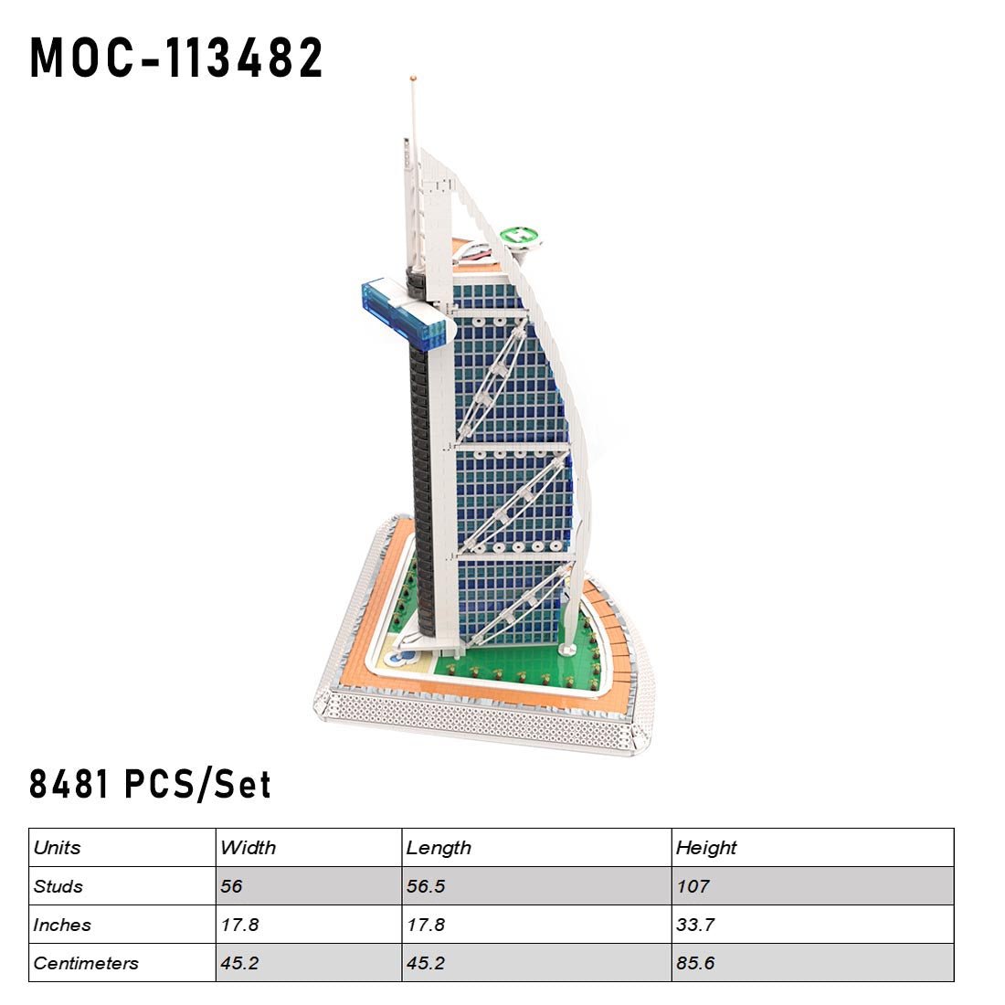 MOC - 113482 Burj Al Arab Building Blocks - LesDiy