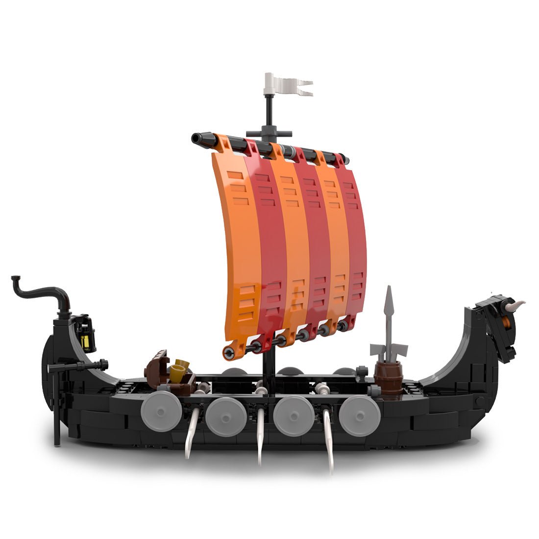 MOC - 116513 Viking Longship Bullhead Building Blocks - LesDiy