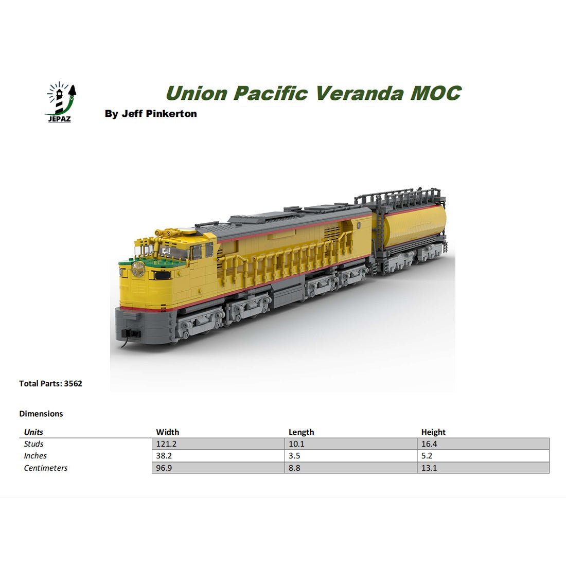 MOC - 118323 Pacific GTEL 8500 Veranda and Fuel Tender(Dynamic Version) - LesDiy