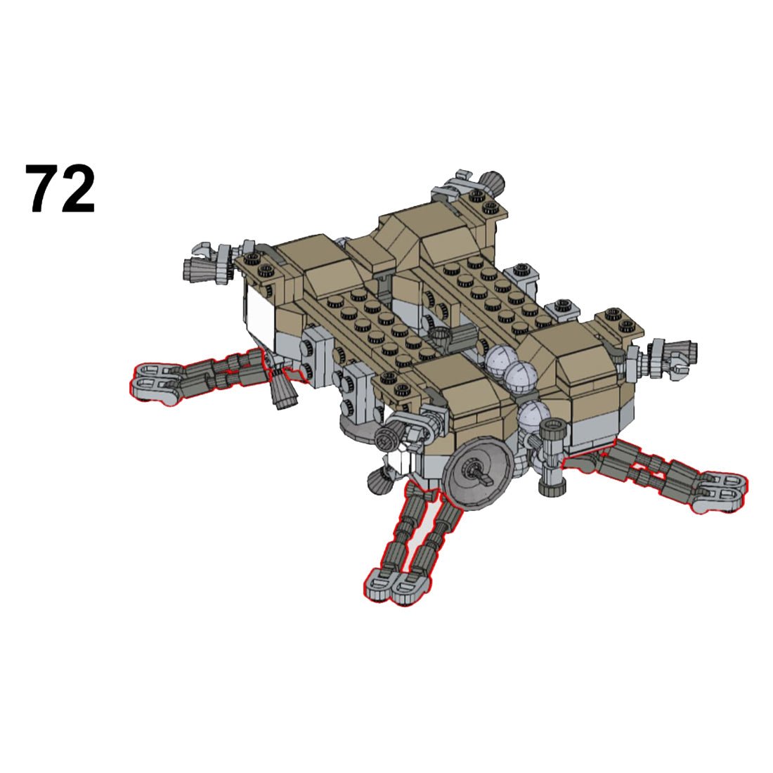 MOC - 122248 LOK Luna 17 (Ye - 8 series) (Soviet Moon Rover Lander) - LesDiy