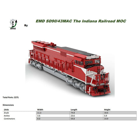 MOC - 126405 EMD SD90/43MAC The Indiana Railroad Train Model - LesDiy