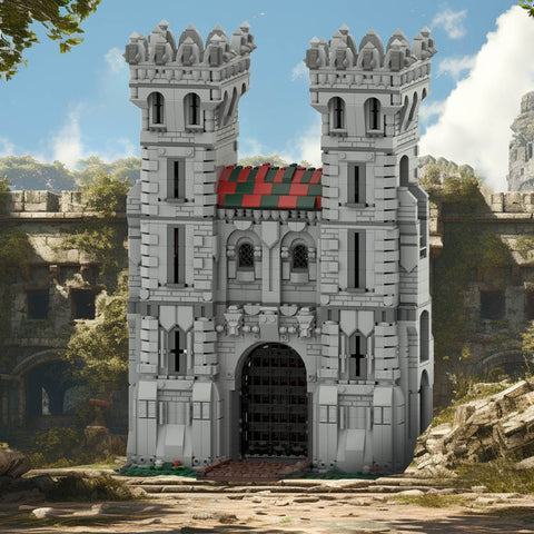 MOC - 130978 Medieval Red Castle Gate - LesDiy