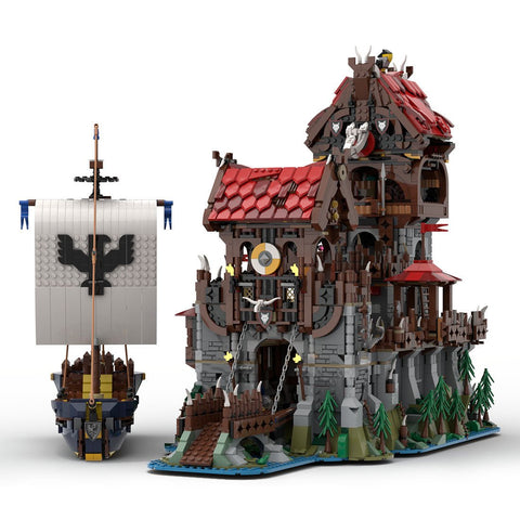 MOC - 136695 Wolfpack Tower & Medieval Ship - LesDiy - 