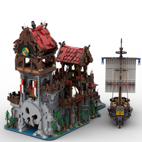 MOC - 136695 Wolfpack Tower & Medieval Ship - LesDiy - 