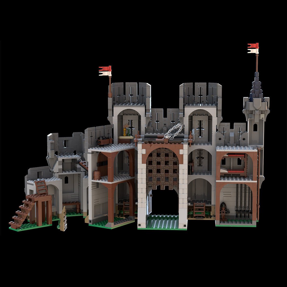 MOC - 138840 Falcons Barbican Gatehouse Medieval Castle - LesDiy