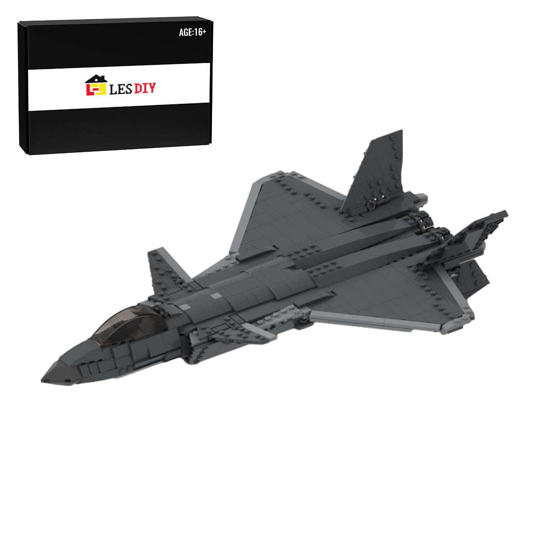 MOC - 141153 Chengdu J - 20 Fighter Jet Aircraft - LesDiy - 