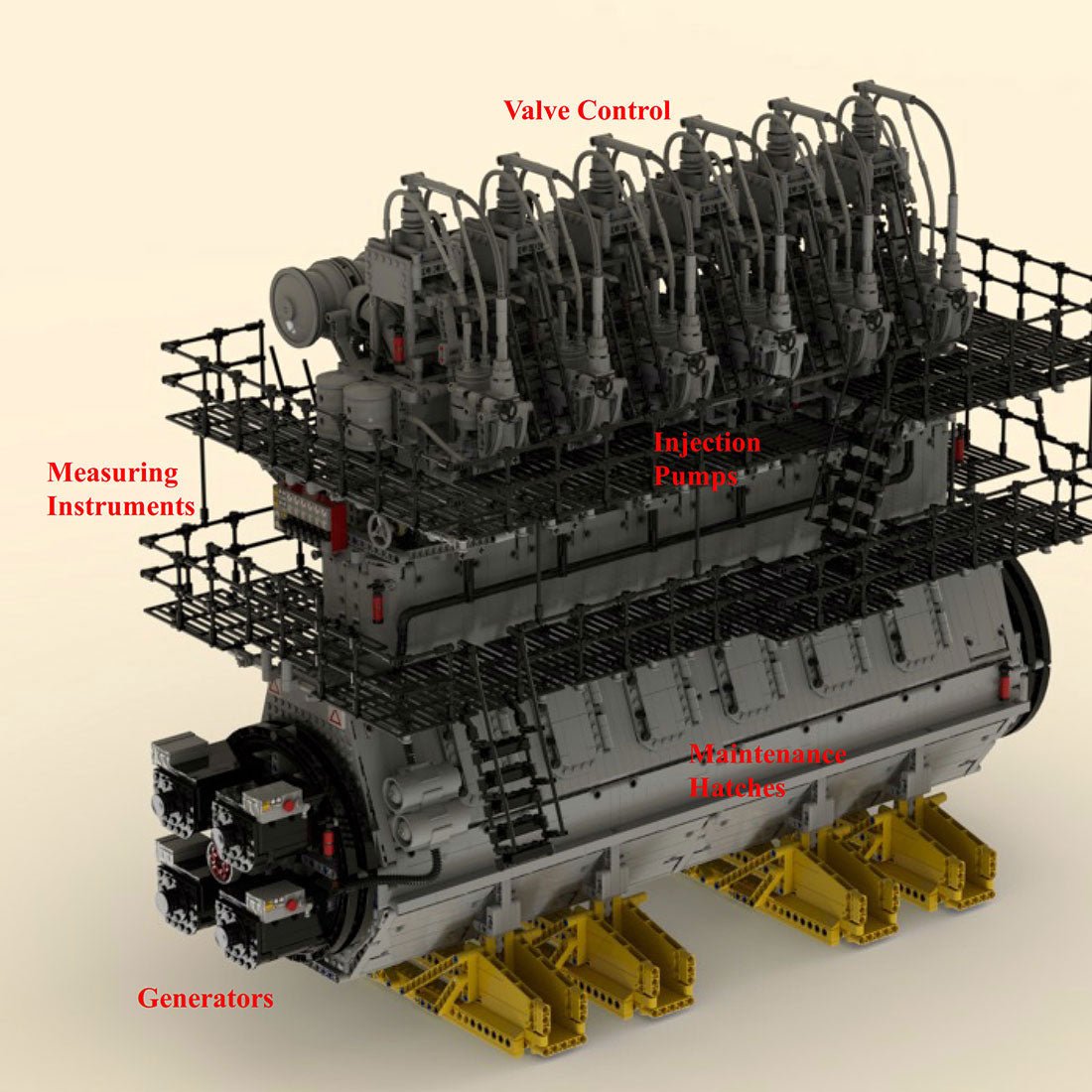 MOC - 141278 1/17 Scale 2 - Stroke Marine Diesel Engine - LesDiy