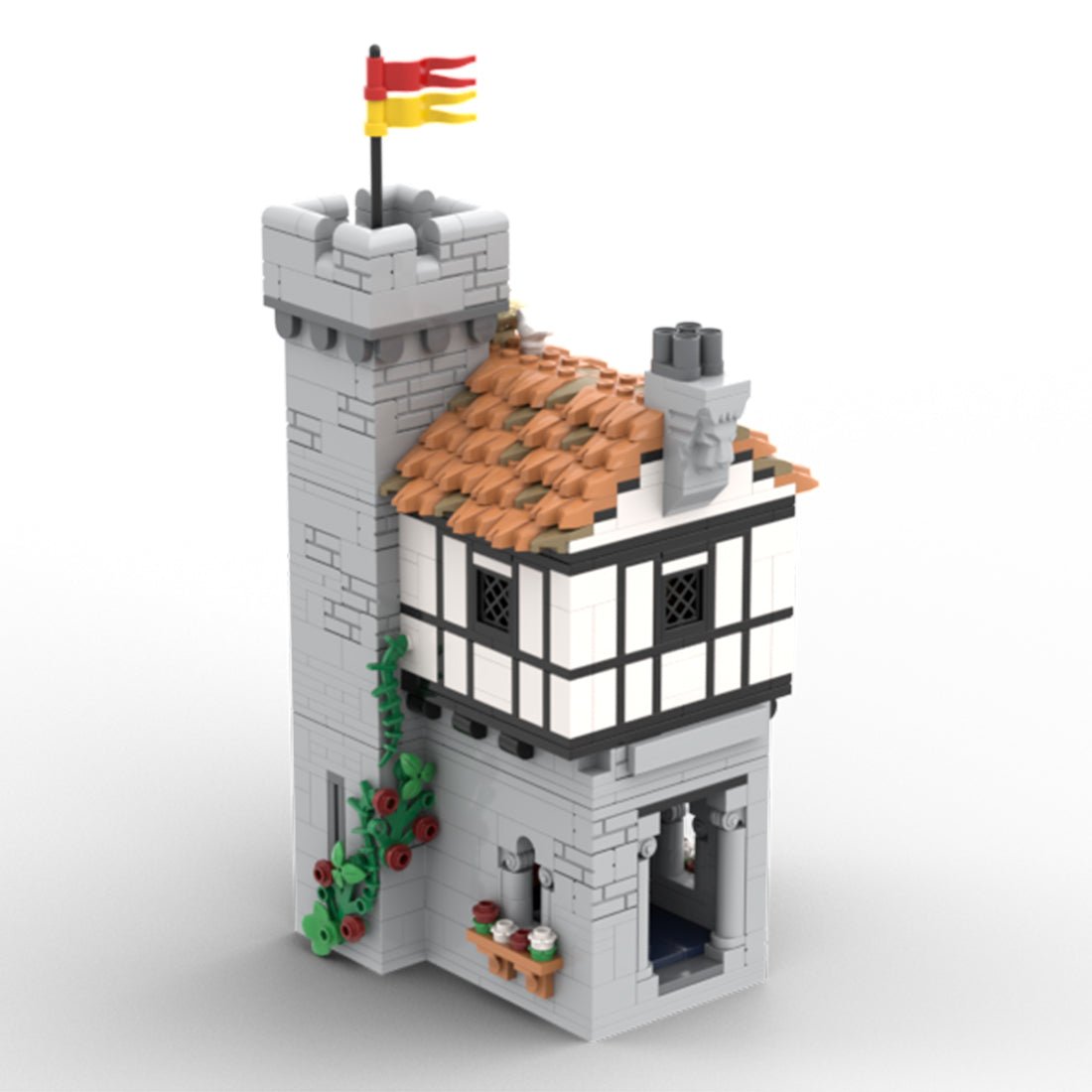 MOC - 142666 Keep and Low Courtyard Medieval Pirate Model - LesDiy - Locomotive