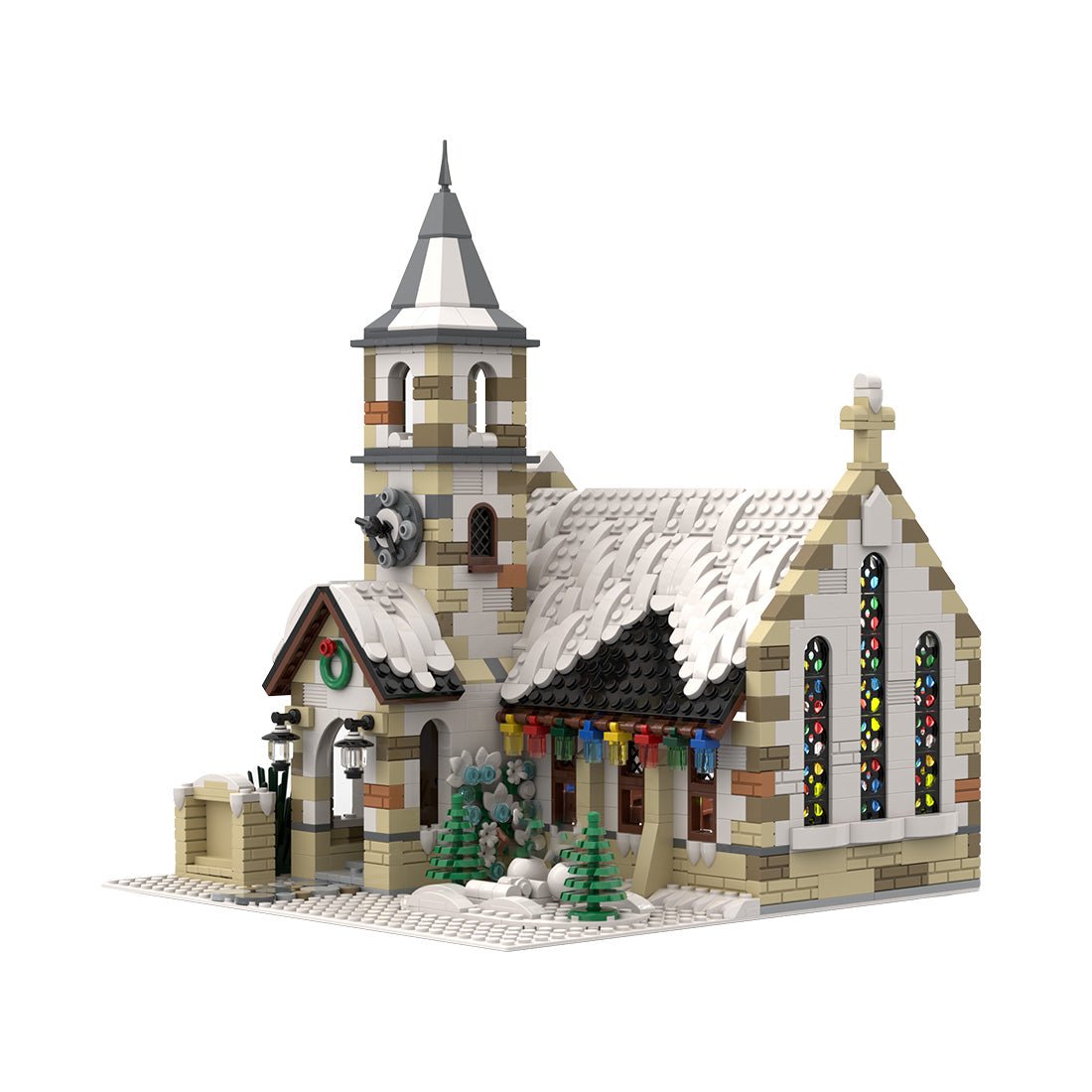 MOC - 147549 Winter Country Church - LesDiy