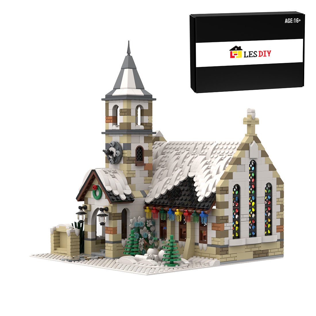 MOC - 147549 Winter Country Church - LesDiy