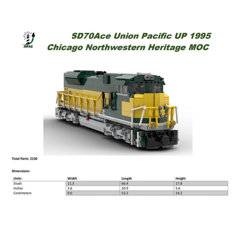 MOC - 152519 Chicago Noerthwestern Heritage SD70ACE Train - LesDiy