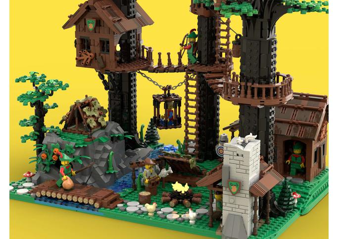 MOC - 153885 Forestmen's Headquarters Castle System - LesDiy