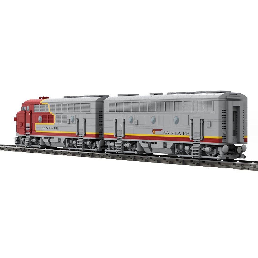 MOC - 160782 EMD F7 Santa Fe Diesel Locomotive - LesDiy