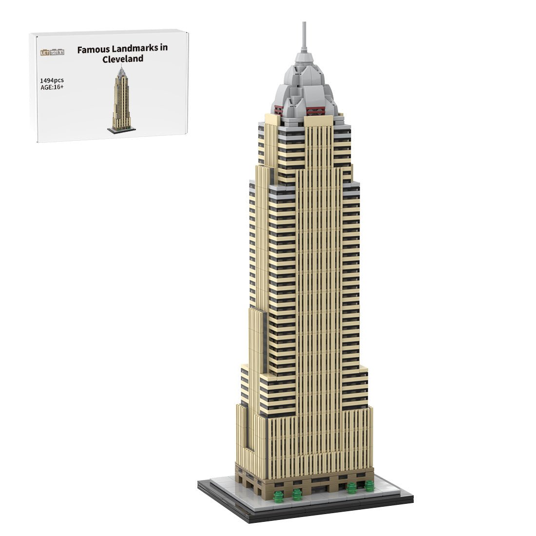 MOC - 172359 1/800 Scale Key Tower Cleveland Skyscraper Building Blocks - LesDiy - Building Blocks