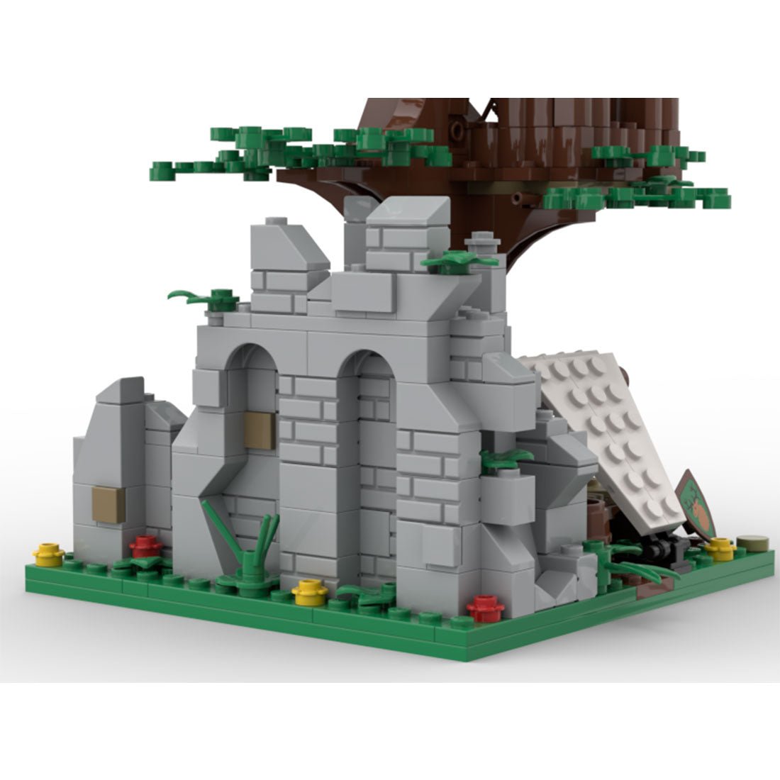 MOC - 176956 Forestmen Ruined Wall Look - Out - LesDiy