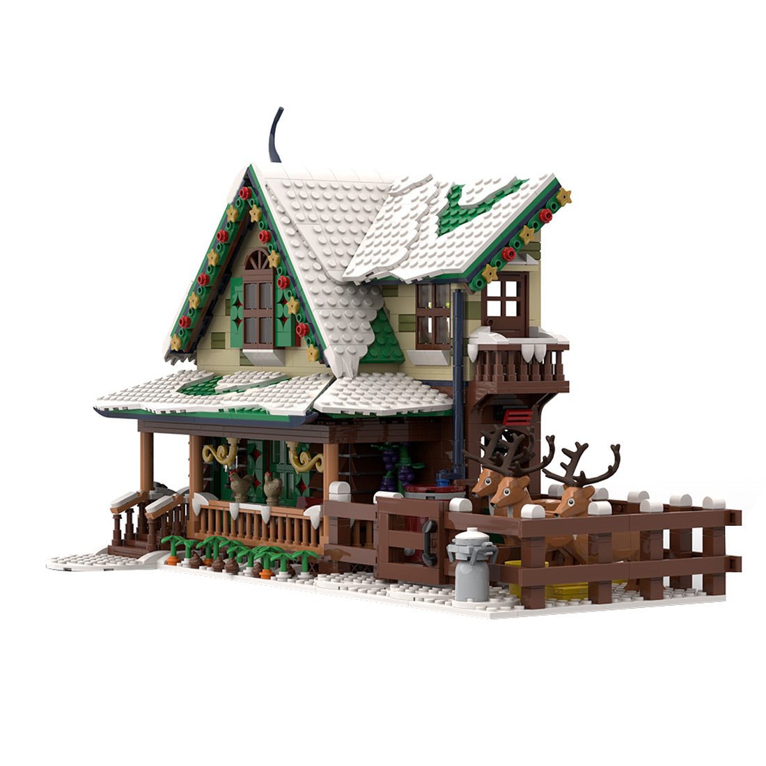 MOC - 183213 Winter Village Reindeer Ranch Building Blocks - LesDiy