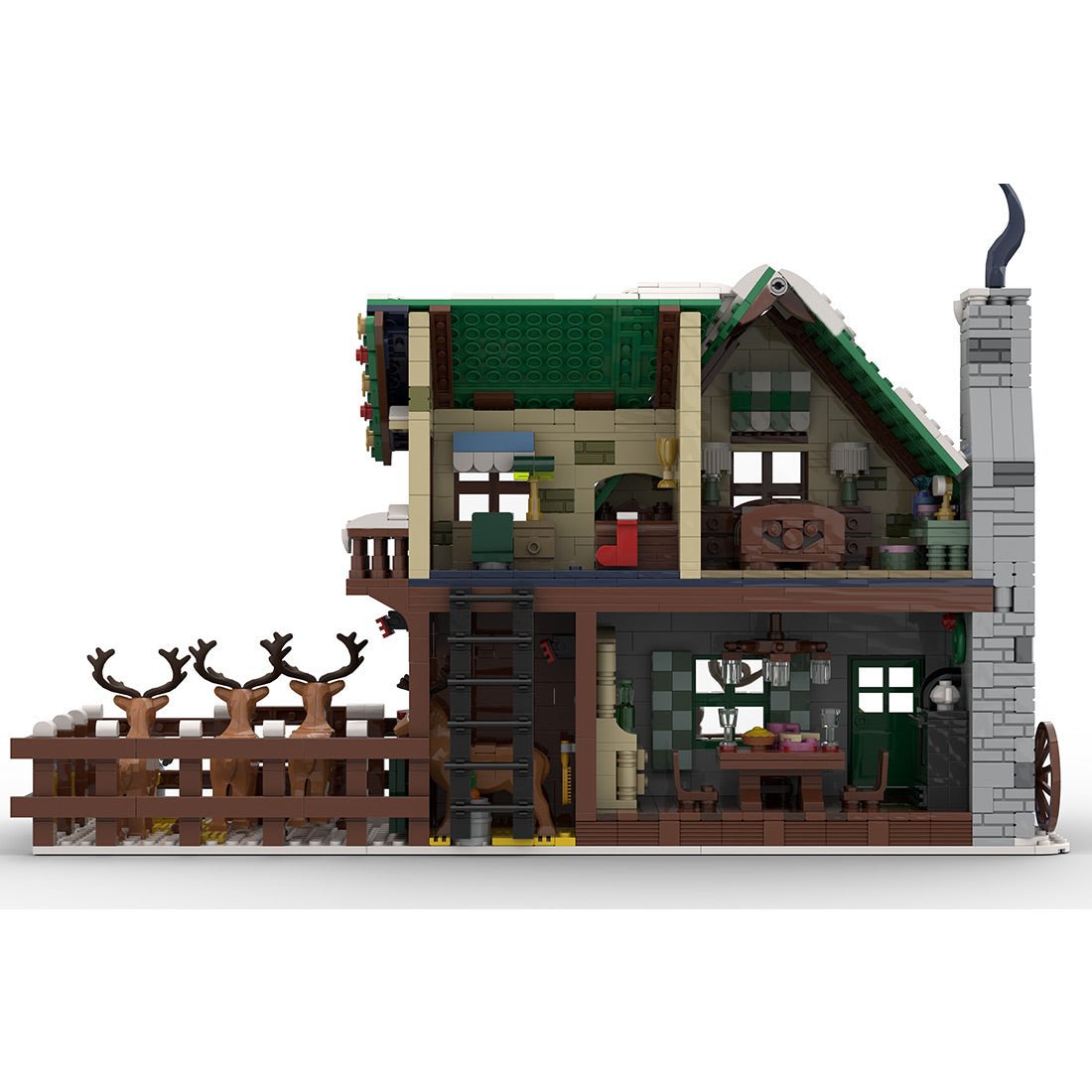 MOC - 183213 Winter Village Reindeer Ranch Building Blocks - LesDiy