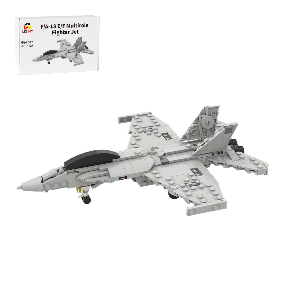 MOC - 201515 Boeing | F/A - 18 E/F Super Hornet - 1:70 Scale Building Blocks - LesDiy